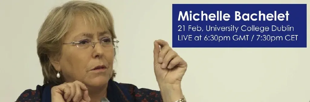 21 lutego o godz. 19:30 czasu polskiego Michelle Bachelet, szefowa UN Women, była prezydent Chile, wygłosi Wykład Kapuścińskiego nt. roli kobiet w rozwoju.